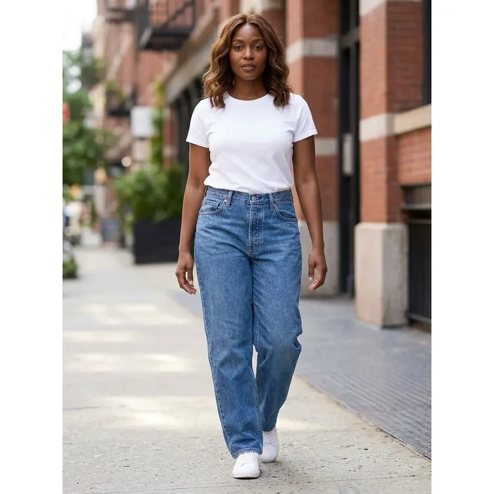 LEVI STRAUSS Blue 94 Baggy Stretch Jeans Relaxed Denim Size 29